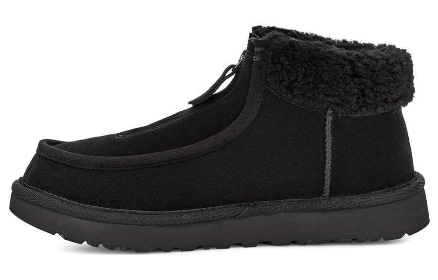 UGG UGG Funkarra Suede Fur Collar Zip 'Black' Women's
