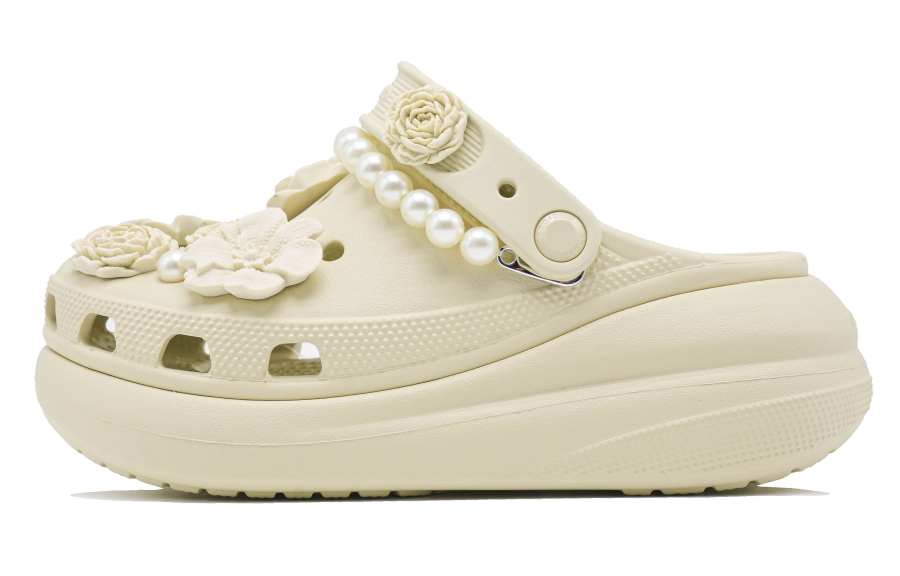 Crocs Crocs Crush Clog Marvelous Pen Blossoms EVA Clogs Women's Bone White