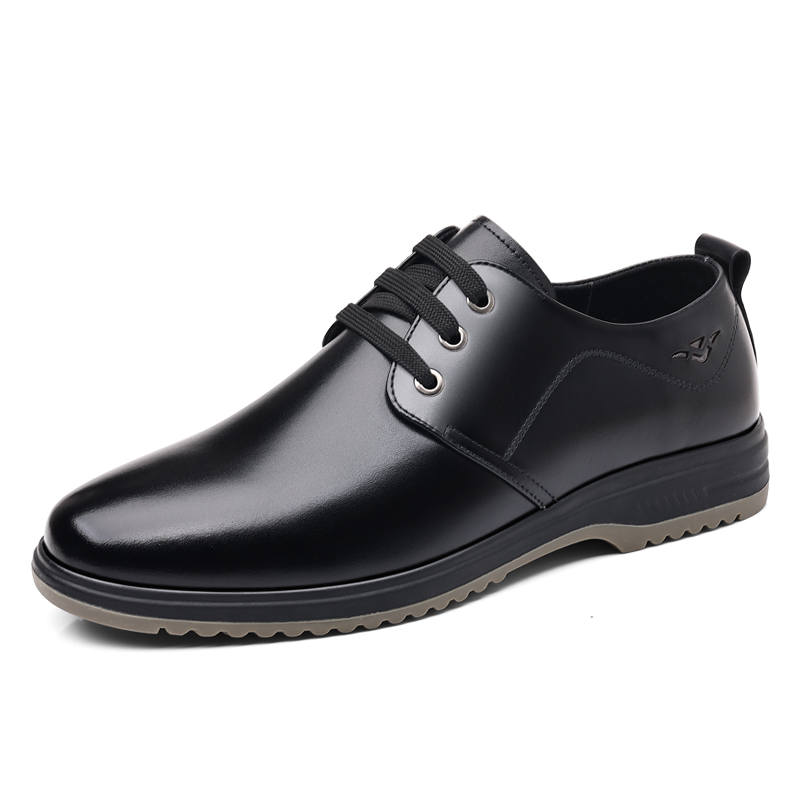 Shanpijiang Cow Split Leather Casual Shoes Men's Black