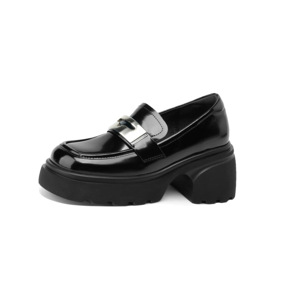 D:FUSE SCANDINAVIA D FUSE SCANDINAVIA Cow Split Leather Loafers 7.5cm Women's Black