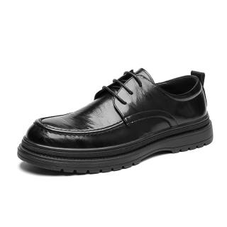 KACHILANG Casual Leather Shoes Men's Low Top Black/Brown