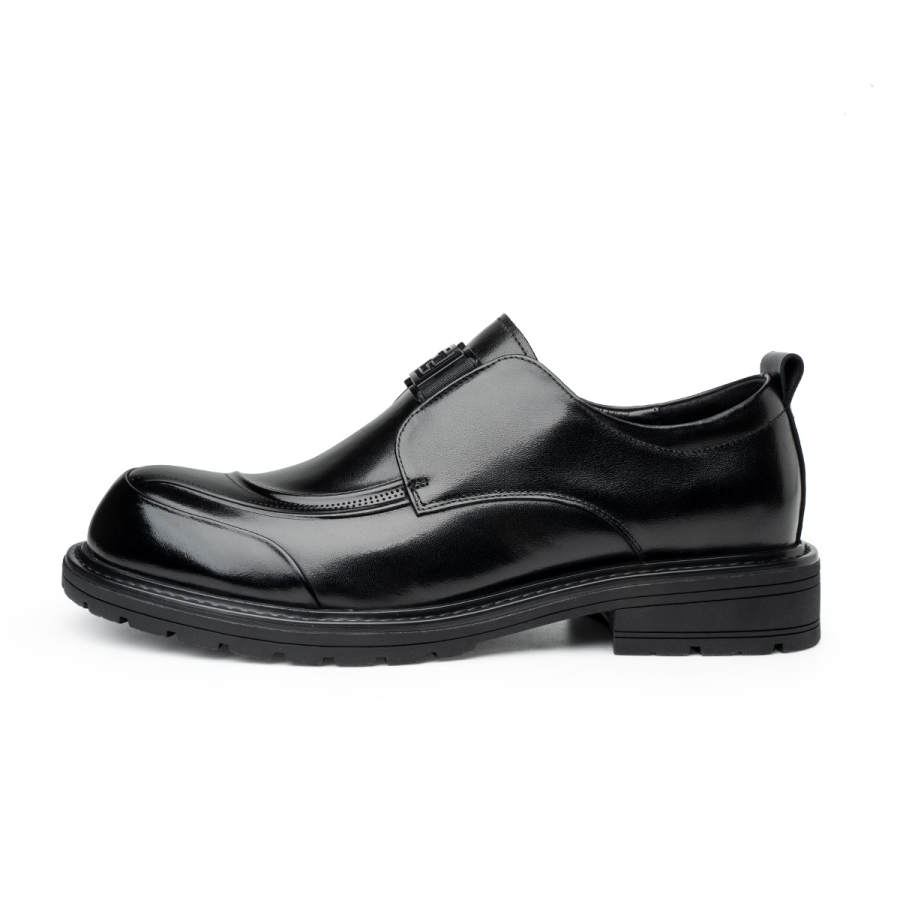 FED FED Casual Leather Shoes Men's Low Top Black