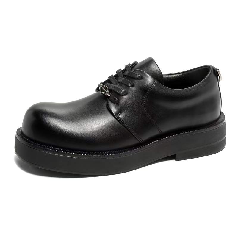 LUNMADENG Cow Split Leather Versatile Fleece Lined Comfortable Fashion Casual Shoes Men's Black