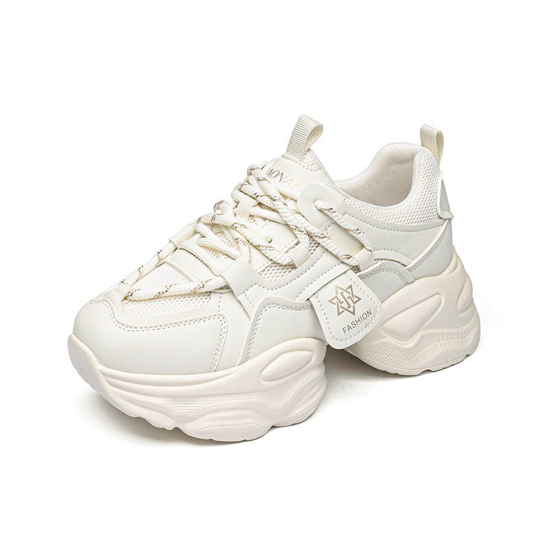 QIAONAI Slip Resistant, Abrasion Resistant, Height Increasing Low top Chunky Sneakers Women's
