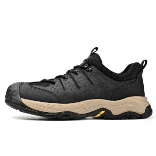 JIGONGYANG Cow Split Leather Slip Resistant Abrasion Resistant Slip Resistant Abrasion Resistant Low top Casual Shoes