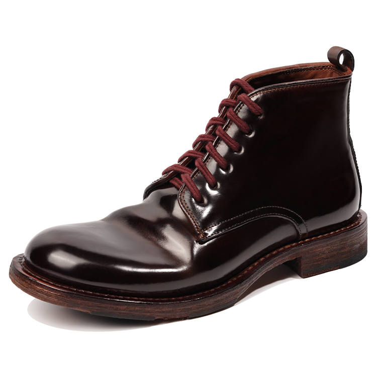 Dreambox Vibram X Dreambo Horse Leather Short Combat Boots Men's