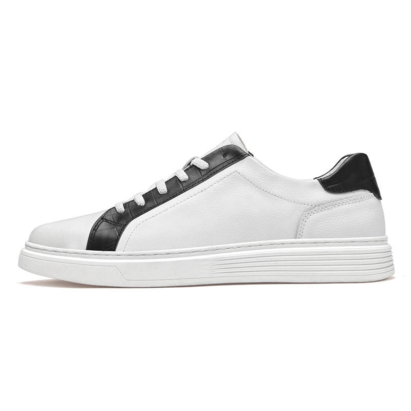 GONGNIULEITING Top Grain Cow Leather Slip Resistant Slip Resistant Low top Skateboard Shoes Men's