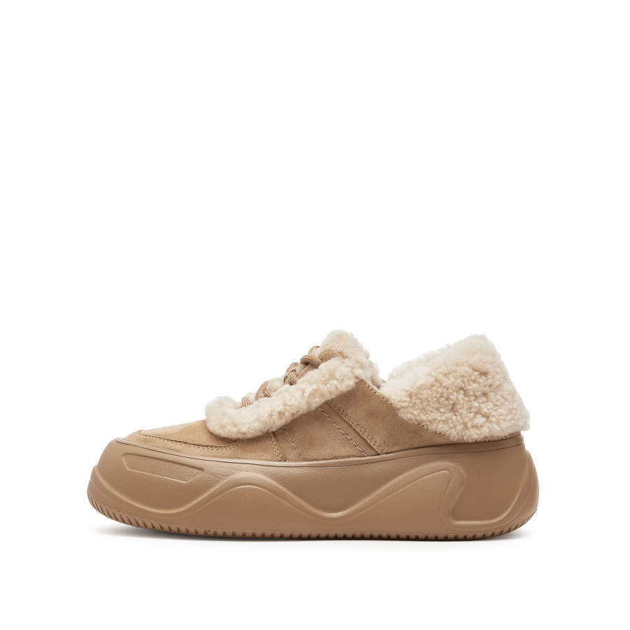 Staccato Sheepskin Fashion Trend Casual Comfortable Versatile Fleece Lined Cooling Thermal Low top Skateboard Shoes