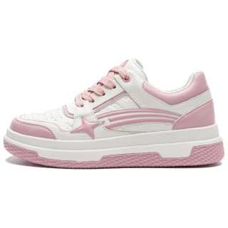 TBOF Top Grain Cow Leather Low top Skateboard Shoes Women's Cherry Blossom Pink