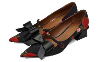 SHUSHU/TONG Fabric Chunky Heel High Heels 5CM Women's Black