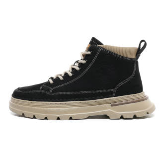 FACKRAM Microfiber Leather Short Combat Boots Men's