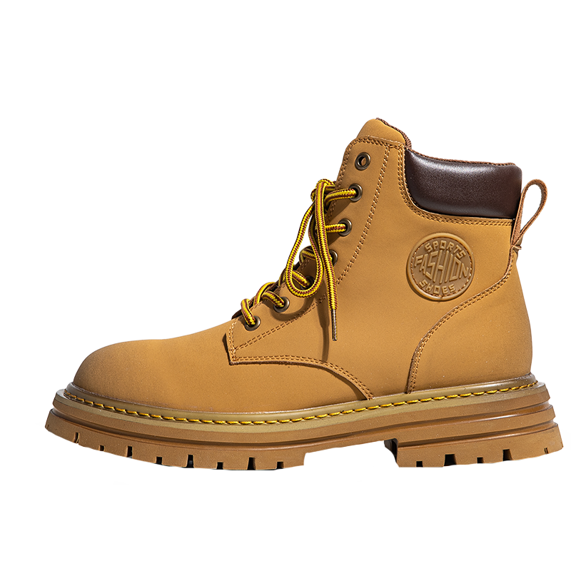 NIANZOUSUO Cow Split Leather Short Combat Boots Unisex