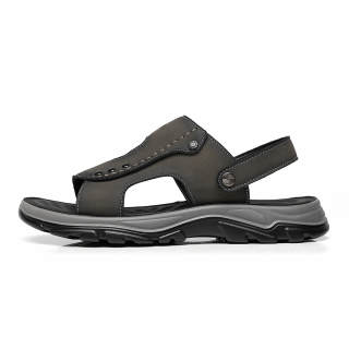 TT&MM Microfiber Leather Beach Sandals Men's Black
