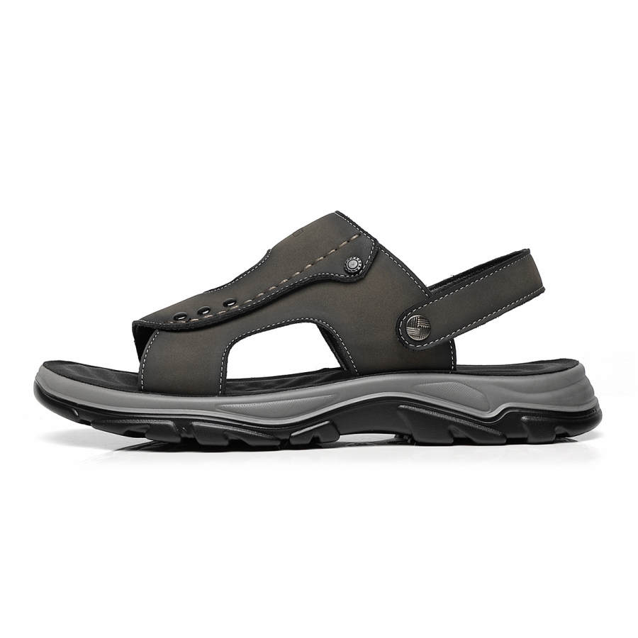 TT&MM Microfiber Leather Beach Sandals Men's Black