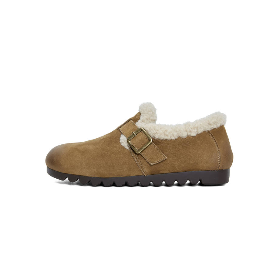 PT'SON Fleece Lined Birkenstock Shoes Cow Suede Low top Casual Shoes Women's