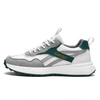 CARTELO Cushioning Abrasion Resistant Breathable Slip Resistant Low top Casual Shoes Men's White Gray Green