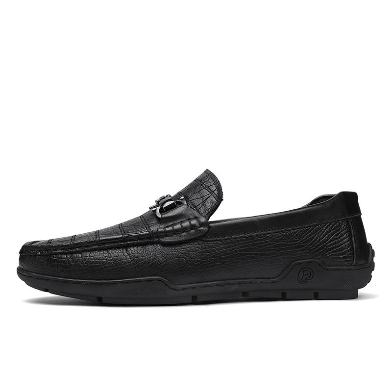 CITONGXIANSHENG Top Grain Cow Leather Casual Shoes Men's Black
