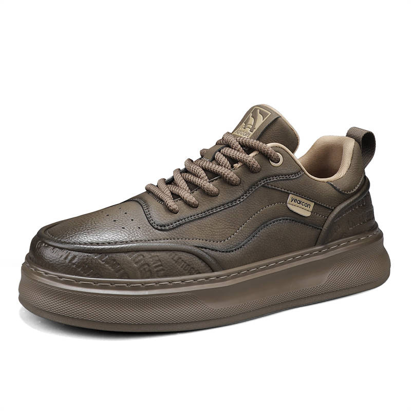 YEARCON Casual Shoes Men's Low Top Chestnut Brown, Brown Yellow