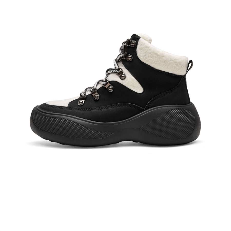 TOOMANYSHOES Mid top Chunky Sneakers Women's Black White