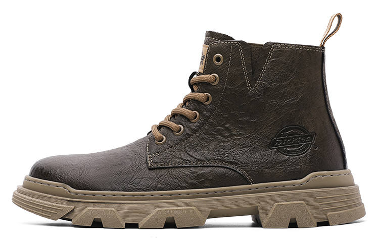 Dickies Dickies Leather Slip Resistant Slip Resistant Crew Work Boots High top Men's Camel