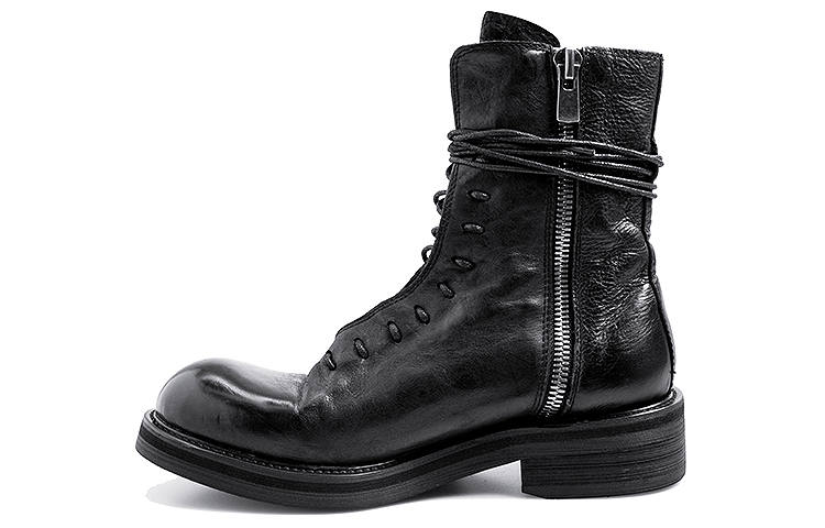 HUANXIANGZHE Combat Boots Unisex Black