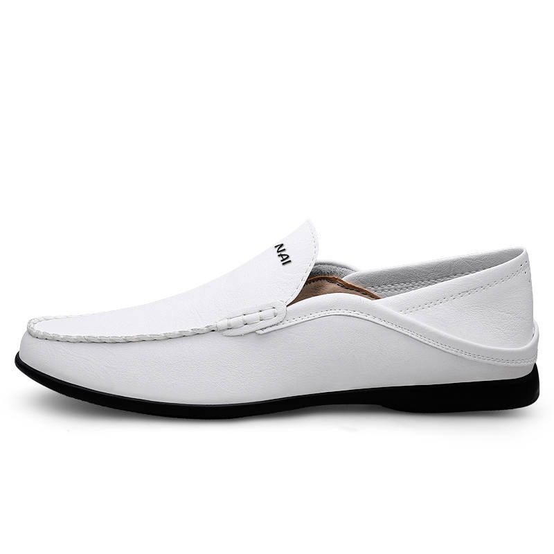 WENNAI Cow Split Leather Casual Shoes Men's White