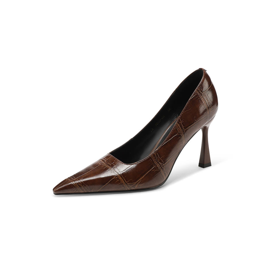 FMM Cow Split Leather Slim Heel High Heels 8.5cm Women's