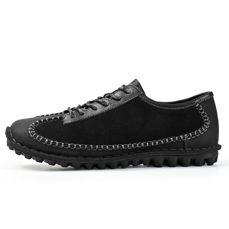 JIGONGYANG Cow Split Leather Abrasion Resistant Abrasion Resistant Low top Casual Shoes Men's