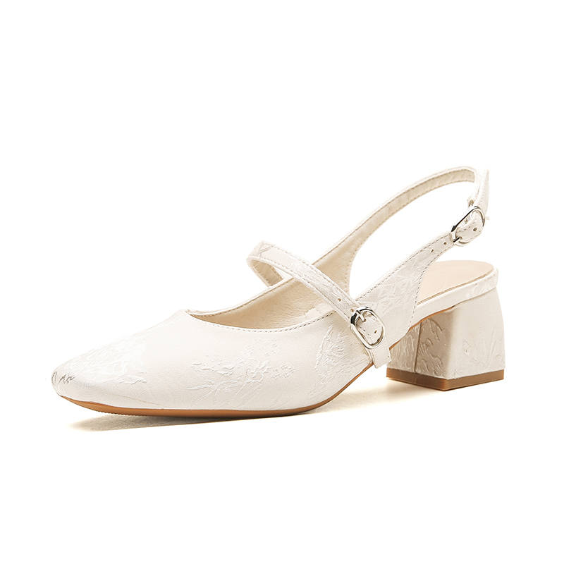 YAFEI XUANYU Silk Chunky Heel High Heels 5CM Women's