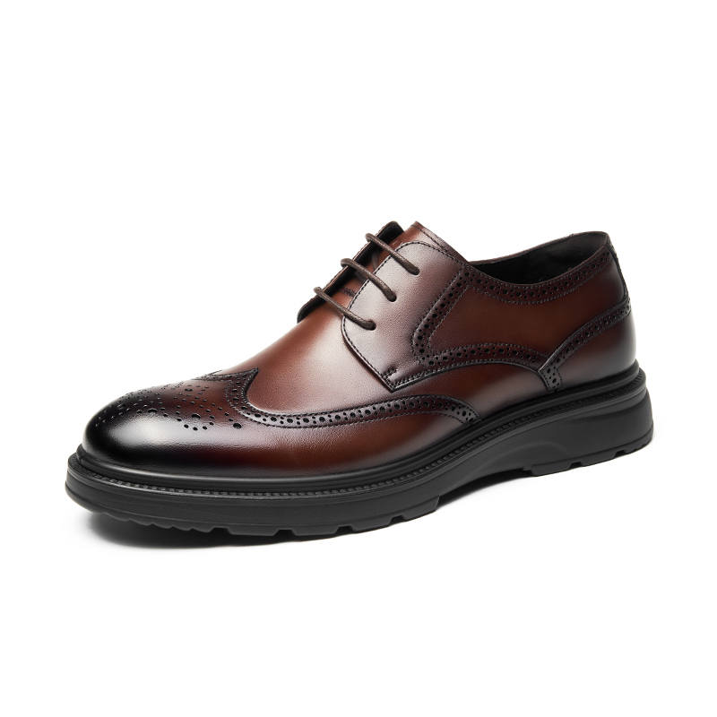 AOKANG Top Grain Cow Leather Casual Leather Shoes Men's