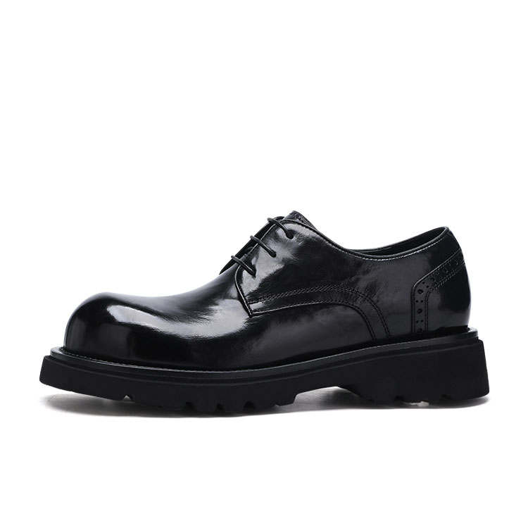 U7 U7 Casual Leather Shoes Men's Low Top Black