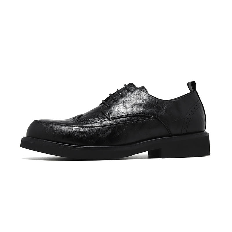 KAQIAODI Brogue Cow Split Leather Dress Shoes Men's