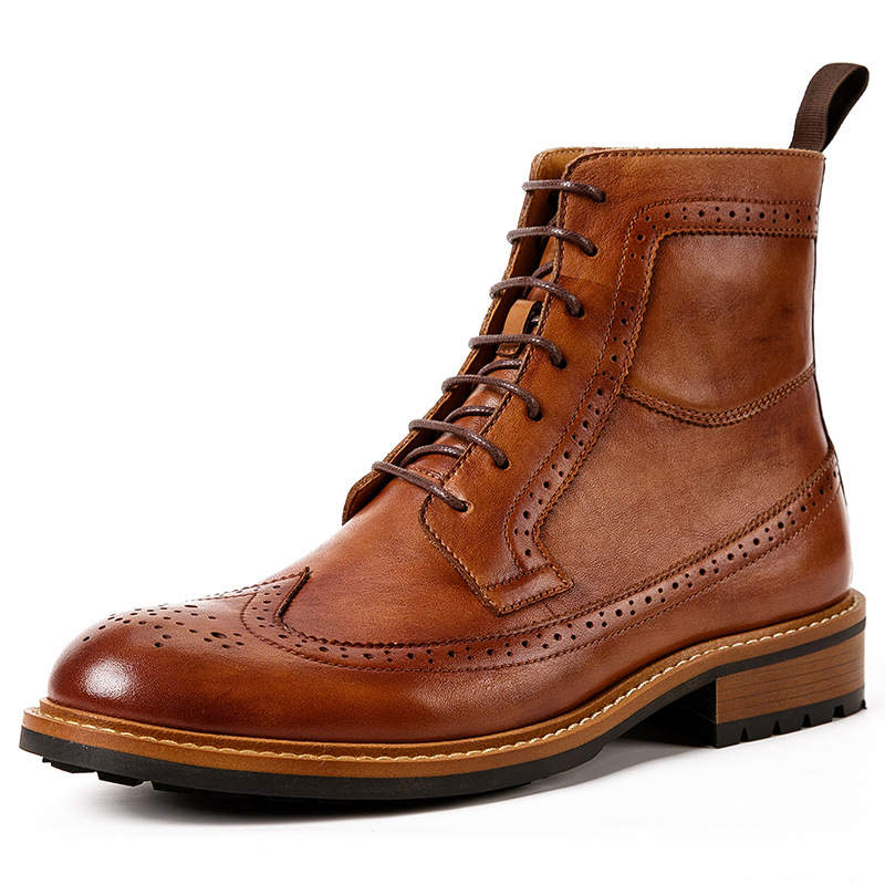 Devanro Devanro Top Grain Cow Leather Ankle Boots Men's