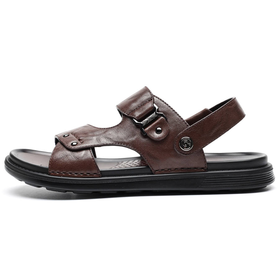 C°BANNER Cow Leather Beach Sandals Men's Brown