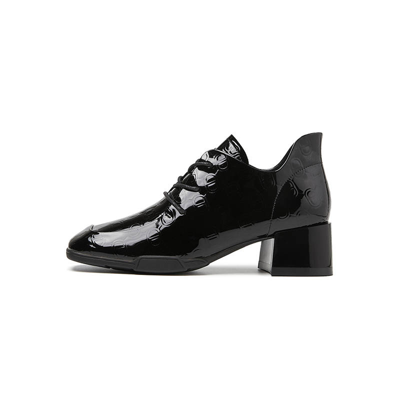 ST&SAT ST&SAT Cow Leather Chunky Heel High Heels 5CM Women's