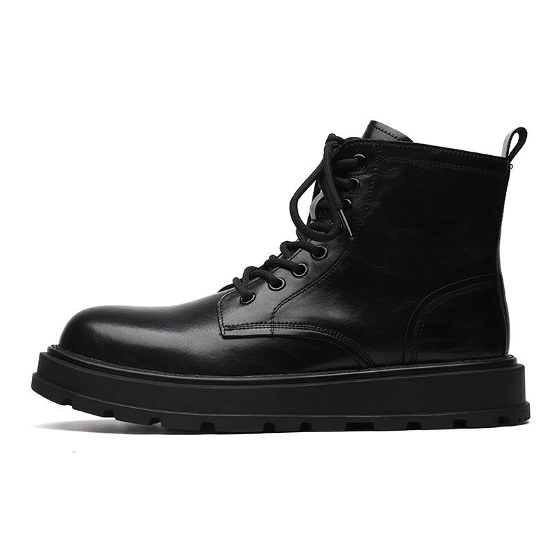 KAQIAODI KAQIAODI Microfiber Leather Ankle Boots Men's Black