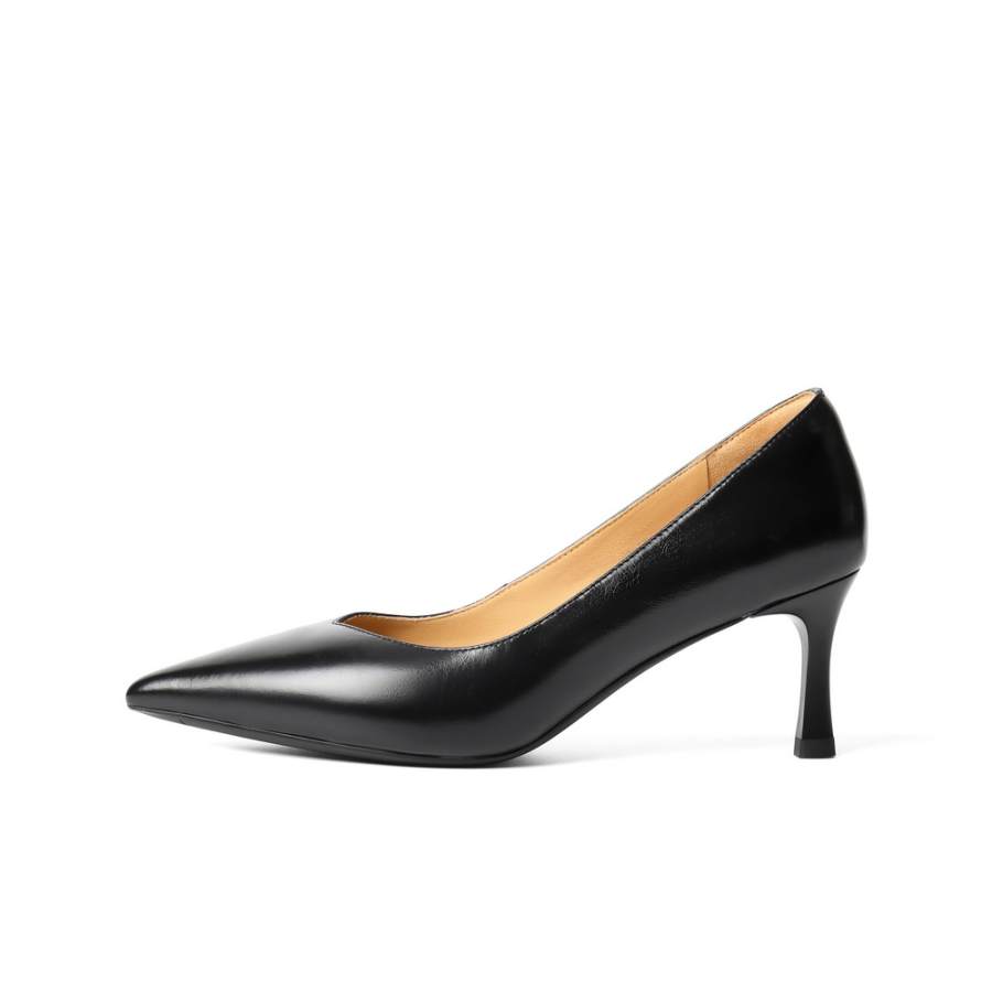 BELLE Cow Leather Slim Heel High Heels Women's