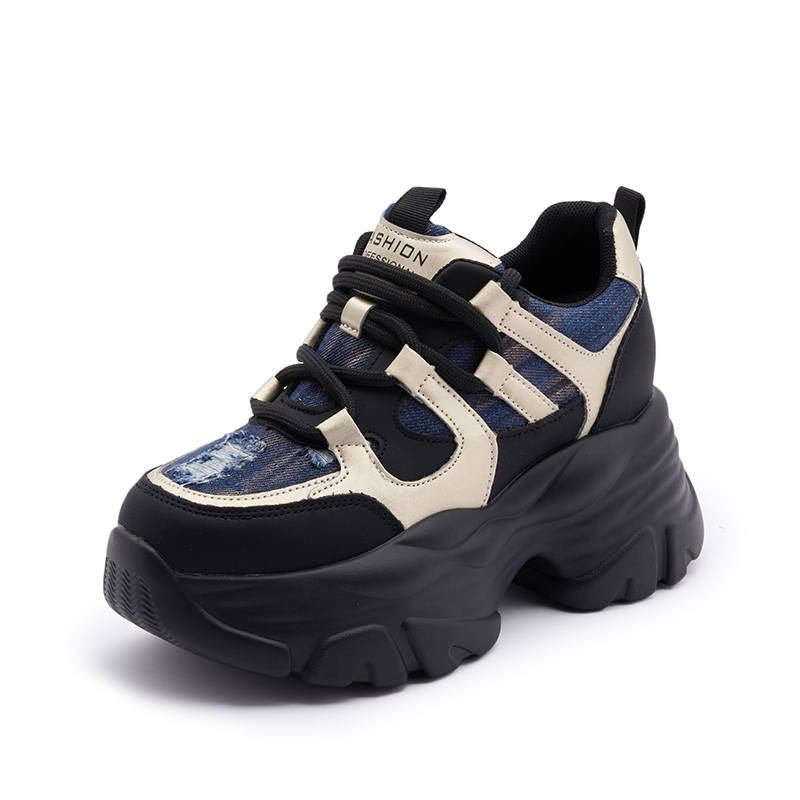 MILANLIANGE Slip Resistant, Abrasion Resistant, Height Increasing Low top Chunky Sneakers Women's