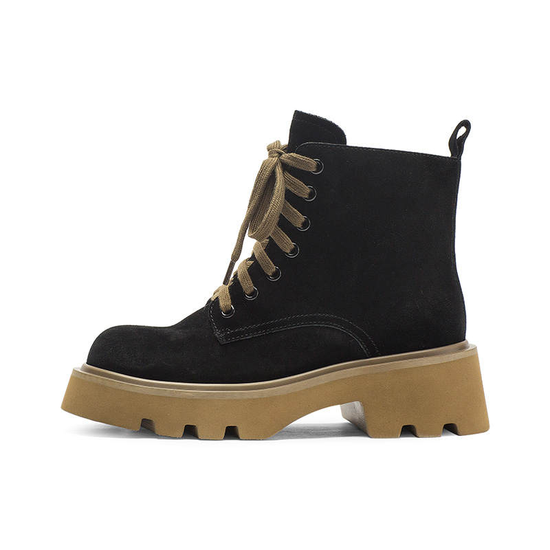 Coup De Foudre Cow Suede Short Combat Boots 5.5CM Women's