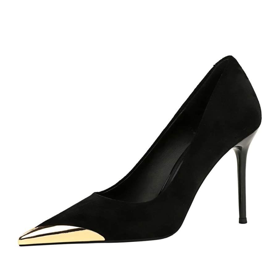 QITUMAUL Suede Slim Heel High Heels 9.5cm Women's