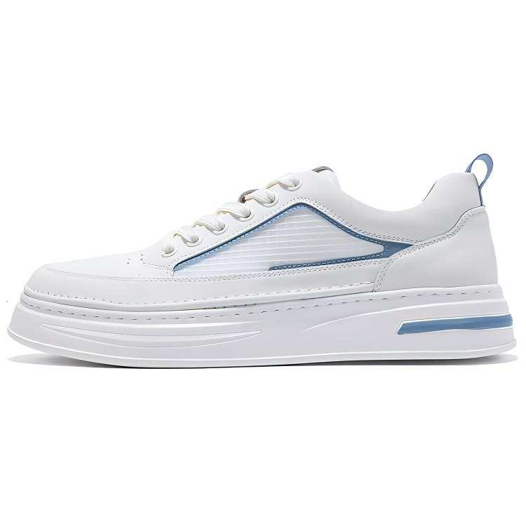 JOSINY Synthetic Leather Low top Skateboard Shoes Men's White Blue