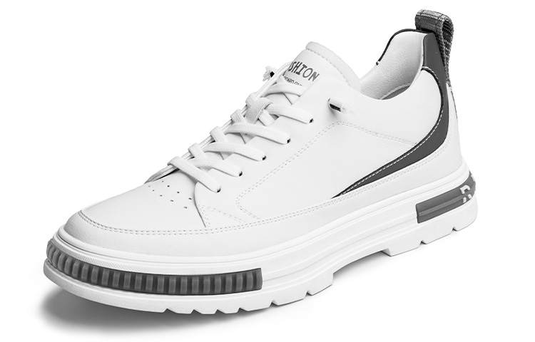 SULEGAO Cow Split Leather Height Increasing Height Increasing Low top Skateboard Shoes Men's