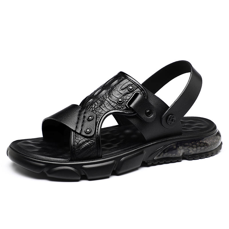 Tonlion Beach Sandals Men's Black/White/Brown