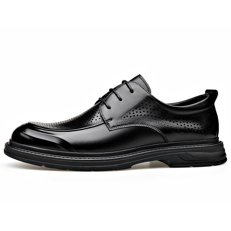 SHUPATE Cow Split Leather Casual Shoes Men's Black