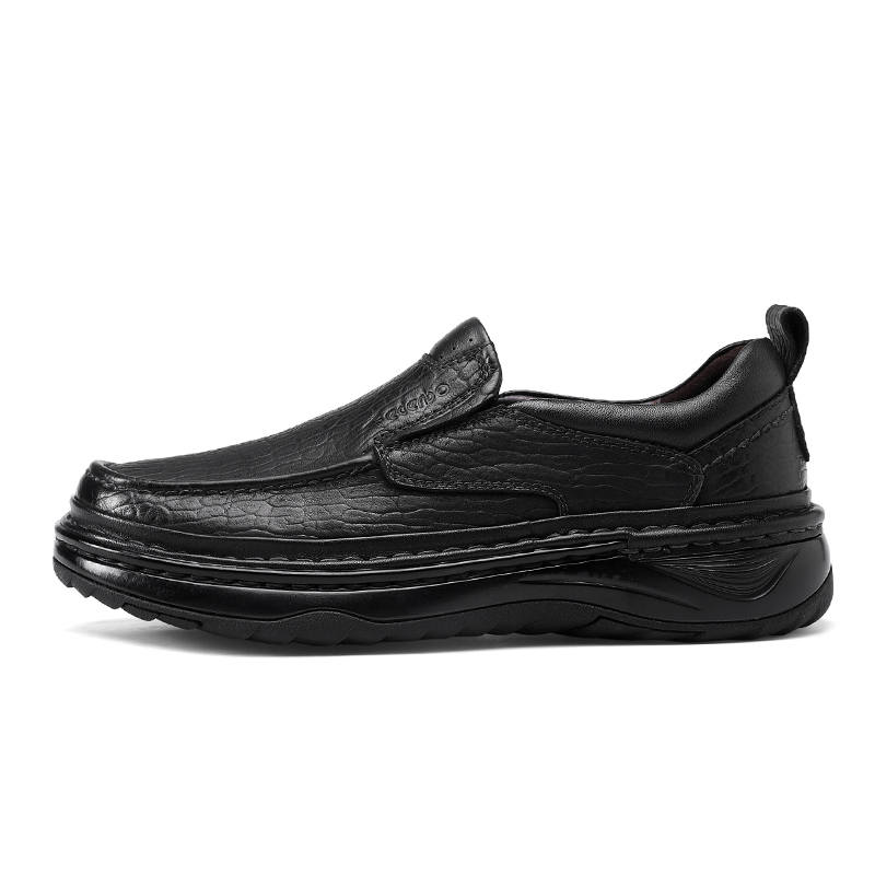 EDENBO Men's Casual Shoes Men's Low Top Black/Coffee