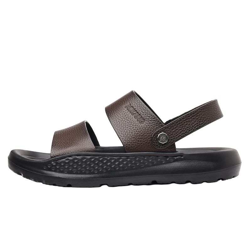 AOKANG AOKANG Top Grain Cow Leather Beach Sandals Men's
