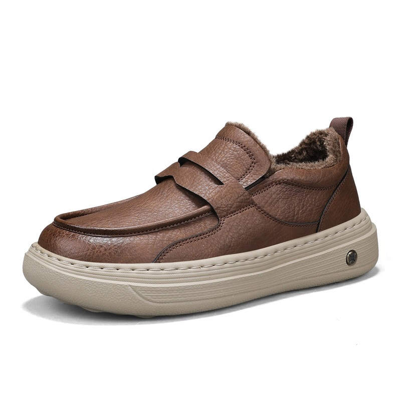 YEARCON Trendy Casual Men's Shoes 2025 Winter Thickened And Fleece Lined Thermal Height Increasing Sports Shoes