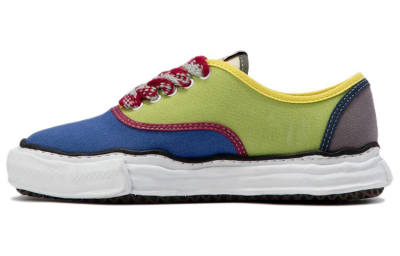 MIHARA YASUHIRO Canvas Low top Skateboard Shoes Men's Blue Green Yellow
