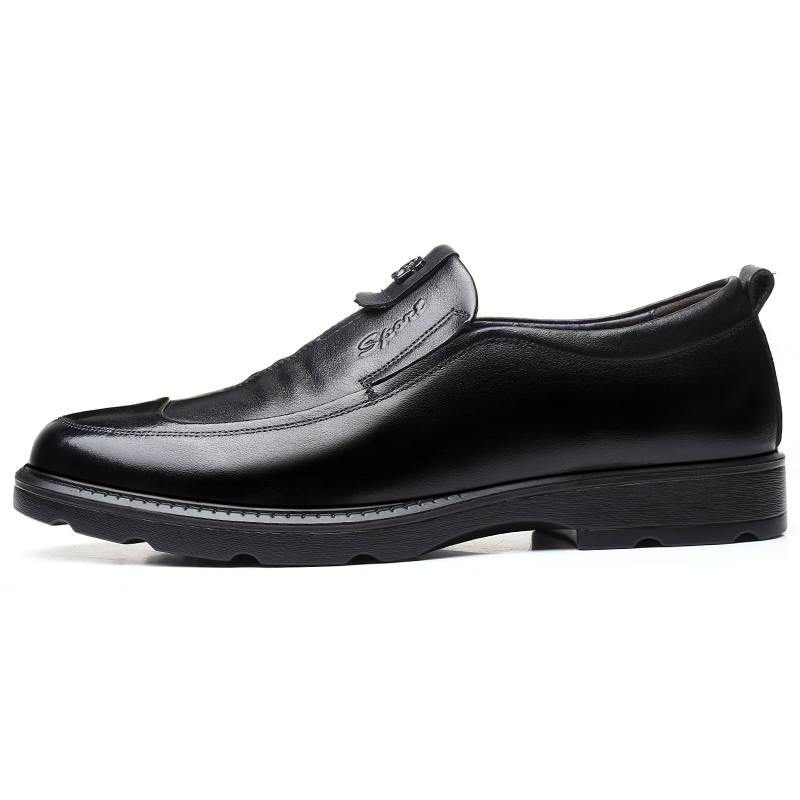 LUOMENG LUOMENG Casual Leather Shoes Men's Low Top Black