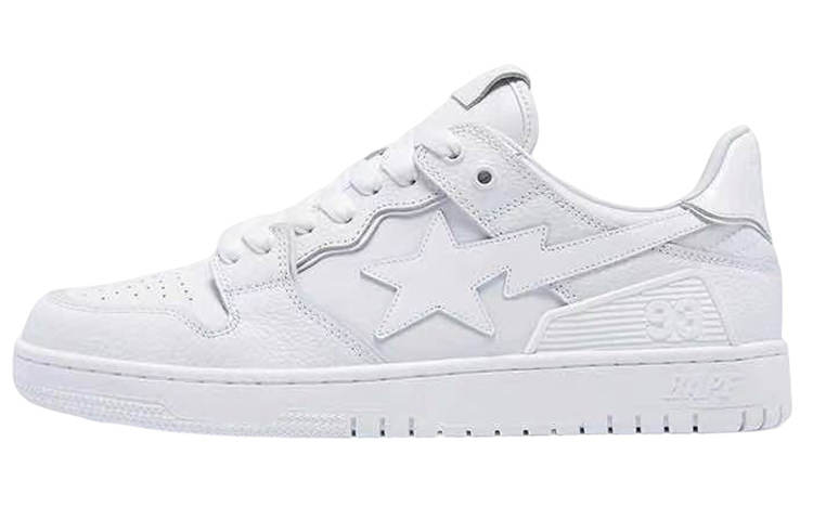 A BATHING APE BAPE A BATHING APE Bape SK8 Sta Triple White Patent Leather Sta Logo